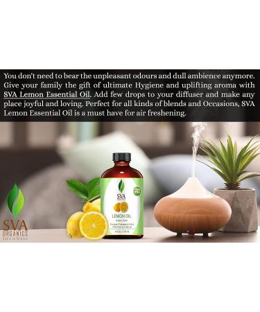SVA 100% Pure Cold Pressed Lemon Essential Oil 4 OZ (118 ML) - Virgin/Unrefined for Hair, Skin Care, Aromatherapy - Buy Online on GoSupps.com