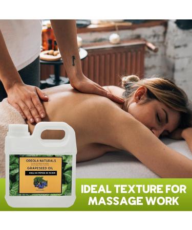 Grapeseed Oil 32Oz /946ml- 100% Pure and Natural Cold Pressed and Unrefined Oil For Face Skin and Hair by Oreola Naturals - Buy Online on GoSupps.com