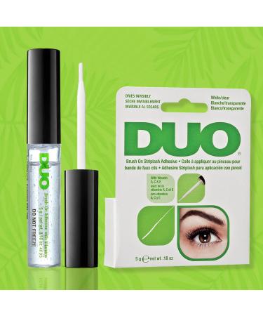 Shecos Duo Brush on Strip Lash Adhesive - White (Clear) Transparent False Eyelashes Glue Waterproof Adhesive Glue for False - Buy Online on GoSupps.com