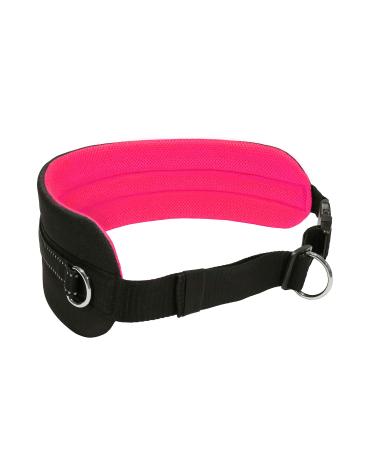 LASALINE Canicross Belt Belly Belt for Dog Leash Dogtrekking Belt in Black Neon Pink