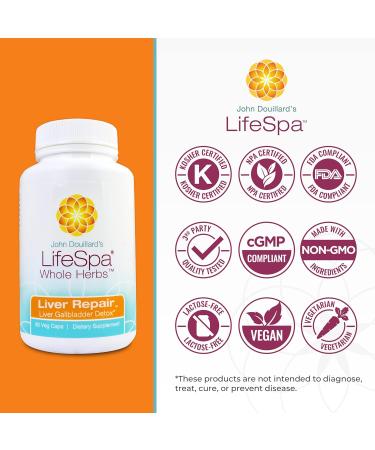 LifeSpa Whole Herbs Liver Repair | Liver Detox | Liver Cleanse and Repair | Health Supplements for Liver Health | Supports Liver and Gallbladder Detox | 90 Capsules | 475mg - Buy Online on GoSupps.com