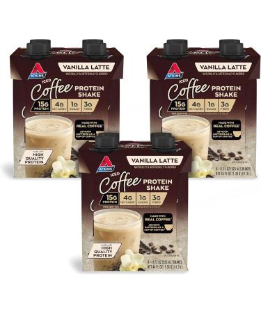 Atkins Vanilla Cream Meal Size Protein Shake 23g Protein Low Glycemic 3g Carb 1g Sugar Keto Friendly & Iced Coffee Vanilla Latte Protein Shake 15g Protein Low Glycemic 4g Net Carb - Buy Online on GoSupps.com