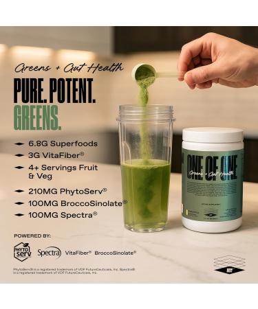 ONE of ONE Greens & Gut Health Superfood Greens Powder with Prebiotics, Probiotics & Digestive Enzymes for Gut Health, Immunity & Energy, No Artificial Sweeteners - Pineapple, 30 Serving - Buy Online on GoSupps.com