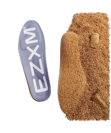Ezxm Arch Support Comfortable Cork Insoles Shoe Inserts for Foot Pain Relief  Flat Feet  Sports  Standing All Day  Daily Use - Women and Men Mens 8.5 - 9 / Womens 9.5 - 10