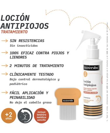  Suavinex Suavinex Lendrera Anti-Lice and Canvas Lotion Pack Removes 100% of Lice and Canvas Safe Effective Treatment Does Not Damage the Hair Does Not Irritate Does Not Penetrate Tested Over 2 Years - Buy Online on GoSupps.com