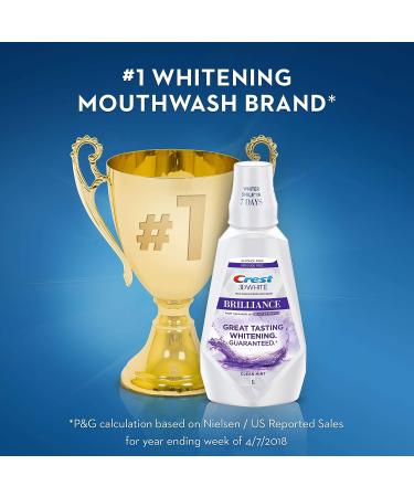 Crest 3D White Brilliance Whitening Mouthwash, Alcohol-Free, Clean Mint - 1L (33.8 fl oz) - Buy Online on GoSupps.com