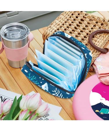 Buy Portable Women's Binding-Up Bags & Menstrual Cup Pockets | Cute Cartoon Shark Pattern - Ideal for Teenage Girls & First Period Essentials - Buy Online on GoSupps.com