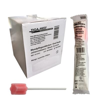 Oral care swabs cotton buds flavour currant box of 250 pieces oral hygiene Tiga-Med individually hygienically packed