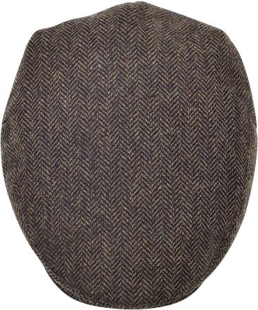 STARANCE Men's Wool Blend Newsboy Ivy Hat Tweed Flat Cap Herringbone Coffee 7 1/4 - Buy Online on GoSupps.com