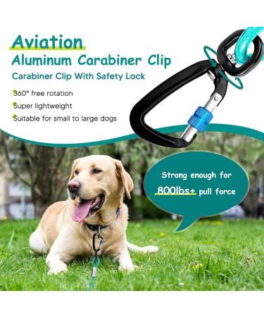 Durable 6m Dog Leash & Line Cable for Large Dogs | Heavy-Duty Dog Runners with Aviation Aluminum Clips | Ideal Courtyard Leash for 158.8 kg Dogs - Ice Blue - Buy Online on GoSupps.com