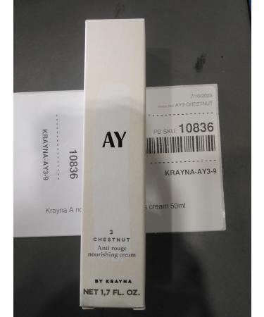 AY 3 Chestnut Cream | Anti-Redness & Hydrating Face Cream for Sensitive Skin | Vegan Cruelty Free Anti-Wrinkle Skincare | 1.7 Fl. Oz - Buy Online on GoSupps.com