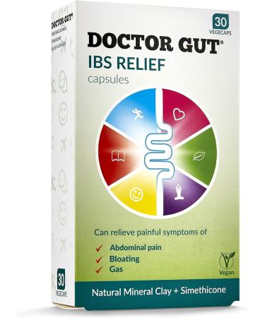 Doctor Gut IBS Relief 30 caps - Natural Clay Formula for Pain, Bloating, Gas & Distension | Drug-Free Solution | Relieves Symptoms of IBS - Buy Online on GoSupps.com