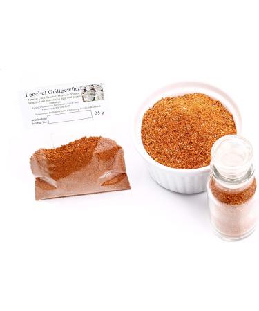  Feine W rze Fenchel BBQ Spices | Spice Mix with Refined Herbs for Grilling Meat Fish Vegetables | Gluten Free 25g - Buy Online on GoSupps.com