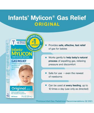 Mylicon Gas Relief Drops for Infants - Original Formula 1oz | Effective Baby Gas Relief - Buy Online on GoSupps.com