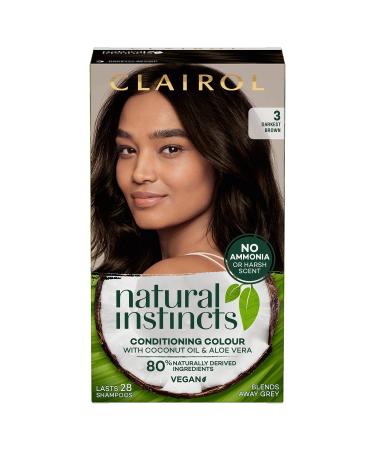 Clairol Natural Instincts Semi-Permanent No Ammonia Hair Dye 3 Dark Brown 3 Brown Black 1 Count (Pack of 1)