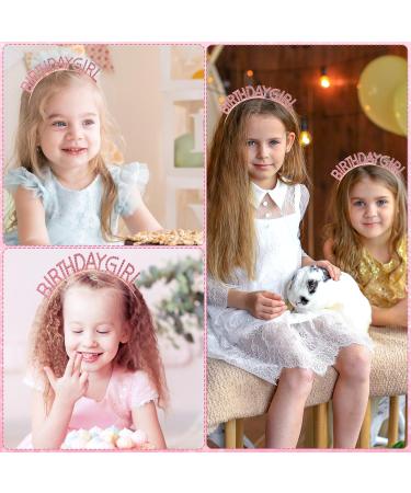 Birthday Crowns Pink Girl Sash & Tiara Set Princess Rhinestone Headband Sash Gifts Sweet Happy Birthday Accessories Glitter Tiara for Girl Women Decorations Wedding Party Favors - Buy Online on GoSupps.com