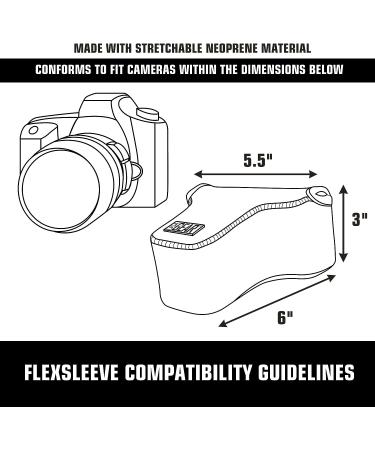 USA GEAR Black Neoprene DSLR SLR Camera Sleeve Case with Belt Loop and Accessory Storage - Compatible with Nikon D3400, Canon EOS Rebel SL2, Pentax K-70 | Protective Holster for Camera - Buy Online on GoSupps.com