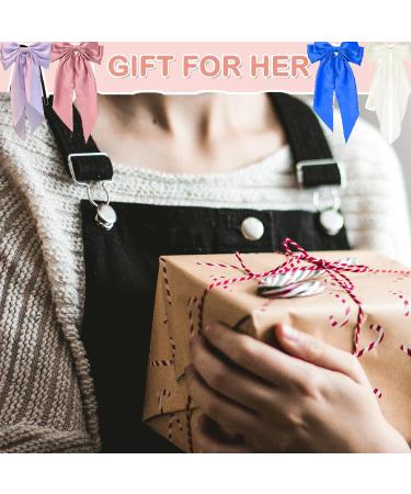 BUPOGAKE Hair Bow 6 Pcs Bow Barrettes Hair Clip Set Versatile Adult Hair Silky Satin Accessories with Long Silky Bows Hair Clips (6 Colors) - Buy Online on GoSupps.com