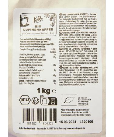 KoRo - Organic whole bean lupin coffee 1 kg - Buy Online on GoSupps.com