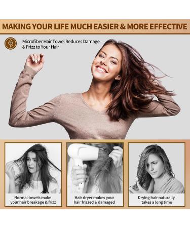 NEXCOVER Microfiber Hair Towel 3 Pack - Ultra Absorbent Hair Turbans for Women - Fast Drying Head Towels - White/Grey/Pink - 9.8 X 25.5 - Buy Online on GoSupps.com