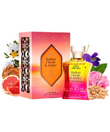 Radiant Florals & Amber Musk Long-Lasting Arabian Perfumes for Women Eau De Parfum For Women (2.5 Oz) Fresh Soft Seductive Notes Of Violet Rose & Jasmine Valentine s Day Gifts For Her