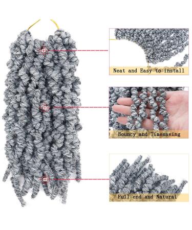 Gray 3 Pack Pretwisted Spring Twist Crochet Hair - 8 Inch Curly Braiding Hair (18 StrandsPack) - Buy Online on GoSupps.com