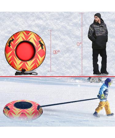 PHETEA Foldable Inflatable Snow Tube for Sledding | Heavy Duty Towable Tube for Adults | Commercial Grade | Red - Buy Online on GoSupps.com