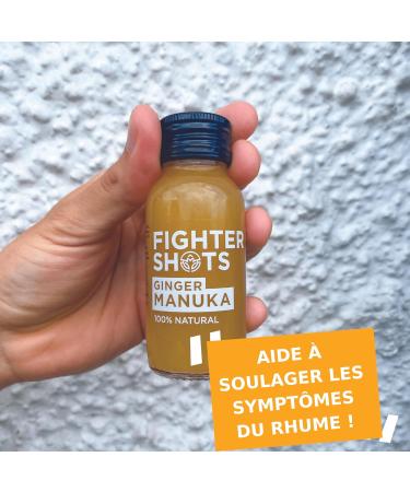 Fighter Shots Ginger Manuka Honey (12x60ml) - Fresh & Fiery Ginger Shots for Immune Support & Energy Boost | 100% Natural - Buy Online on GoSupps.com