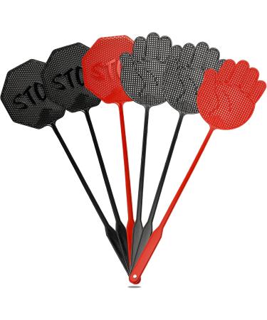 Hausfelder Fly Swatter Set of 6 - Sturdy Plastic Mosquito & Insect Swatters in Black & Red - Perfect for Home & Travel - Buy Online on GoSupps.com