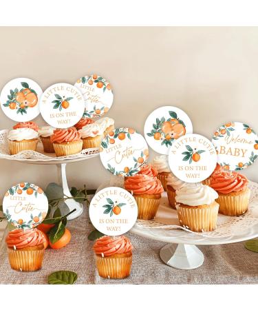 24Pcs Little Cutie Cupcake Toppers Orange Cupcake Picks Citrus Theme Baby Shower Decorations Tangerine Clementine Fruit Party Supplies - Buy Online on GoSupps.com