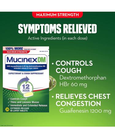Mucinex DM Maximum Strength 12 Hour Tablets - 28ct | Chest Congestion Relief | Wet and Dry Cough Suppressant - Buy Online on GoSupps.com