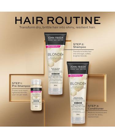 John Frieda Blonde+ Repair System Bond Building Shampoo| STEP 2 | Repairs Strengthens and Nourishes Blonde Damaged from Lightening 250mL - Buy Online on GoSupps.com