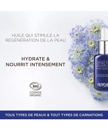HUYGENS Elixir Night Oil 30mL - Certified Organic Night Repair & Regenerating Concentrate - Vegan & 100% Natural - Made In France - Buy Online on GoSupps.com