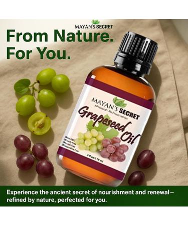 Mayan's Secret GRAPESEED OIL ANTI-AGING MOISTURIZER - Facial Cleanser | Unrefined Cold Pressed | Essential to Reduce Skin Wrinkles and Stretch Marks | Dandruff Remover - Buy Online on GoSupps.com