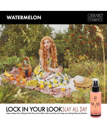 Gerard Cosmetics Slay All Day Setting Spray - Oil Control for Long Lasting Makeup - Hydrating Formula with Pore-Refining Benefits - Watermelon 3.38 oz - Buy Online on GoSupps.com