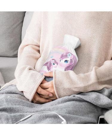 Unicorn Hot Water Bottle with Plush Cover - Cozy Bed Warmer for Kids & Adults | 26.5x15.3cm - Buy Online on GoSupps.com