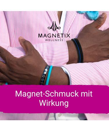 Magnetix Wellness Flexi Magnetic Bracelet - Skin-Friendly Silicone Blue/Black Fits Swollen Wrists XL - International Shipping Available - Buy Online on GoSupps.com
