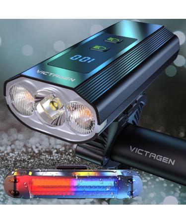 Victagen Bike Lights 8000 Lumen Bike Lights for Night Riding, 3 Cree LED Bike Headlight, Super Bright Bicycle Light with High Beam & Low Beam Light, TypeC Bike Headlight Rechargeable, Free Taillights VTG8 - Buy Online on GoSupps.com