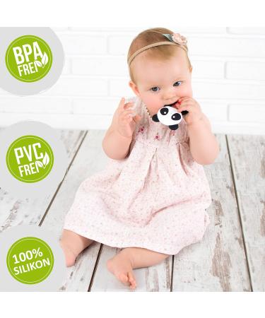 Akuku Dinosaur Baby Bite Ring - BPA Free Silicone Teething Toy for Girls | Cooling Grief Ring & Biting Aid - Buy Online on GoSupps.com