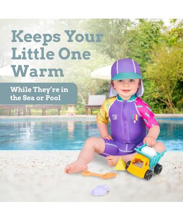 Juicy Bumbles Baby Swimsuit - One Piece Toddler Swimming Costume - Short Sleeve Infant Swimwear for Girls and Boys (6 Months - 5 Years) - 1 Year Surfer Design - Buy Online on GoSupps.com