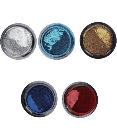 Mirror Effect Nail Powder Safe Exquisite 5 Color Mild Nail Art Powder Compact with Eyeshadow Applicator for Nail Salon for Dating - Buy Online on GoSupps.com