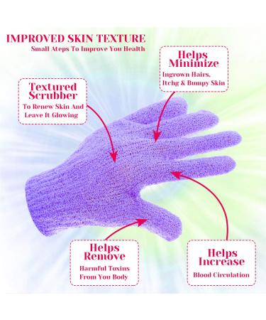 12 Pairs Exfoliating Shower Bath Scrub Gloves by Anezus | Body Exfoliator Glove for Spa Massage and Dead Skin Cell Remover - 6 Colors - Buy Online on GoSupps.com