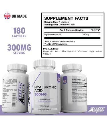 Triple Strength Hyaluronic Acid Capsules 300mg - 6 Months Supply - 180 Capsules - Hyaluronic Acid Supplement - Buy Online on GoSupps.com