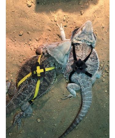 Soft Suede Adjustable Reptile Lizard Harness Leash Adjustable Light Soft Fashion (Yellow) - Buy Online on GoSupps.com