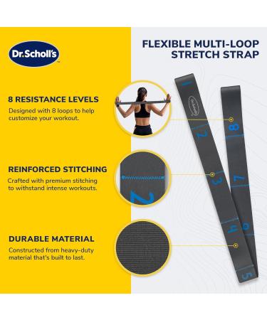 Dr. Scholl's Flexible Multi-Loop Stretch Strap - 8 Resistance Levels for Balance Stability & Joint Rehab | International Shipping Available - Buy Online on GoSupps.com