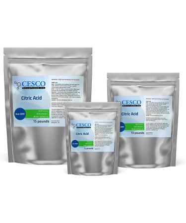 Cesco Solutions 100% Pure Citric Acid 10 lbs - Non-GMO Anhydrous for Cleaning, Bath Bombs, and Beauty DIY - Resealable Stand-up Pouch - Buy Online on GoSupps.com
