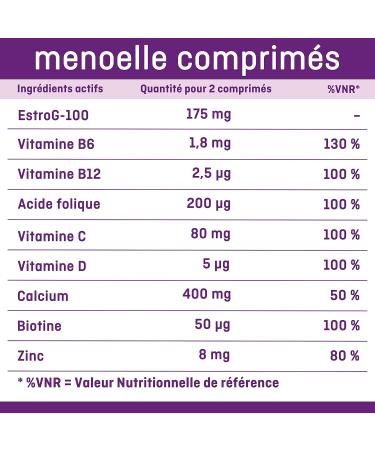 Menoelle - Menopause & Pre-Menopause Food Supplement - Heat Blushes Treatment - Natural EstroG-100 Extract Vitamins & Minerals - 60 Tablets - Women's Wellness without Hormones - Buy Online on GoSupps.com