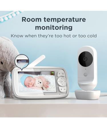 Motorola Ease 44 Connect WiFi Baby Monitor with Camera - 4.3 Display - Night Vision Lullabies - Room Temperature Monitoring - White - Buy Online on GoSupps.com