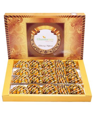 Ghasitaram Gift Holi Sweets Holi Gifts Holi Hamper Designer Gujiya 800 GMS |Gift for Diwali Holi Rakhi Valentine Christmas Birthday Anniversary Her Him|