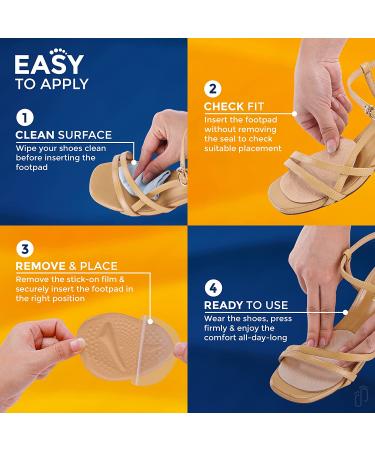 Succure Metatarsal Pads - 2 Pair for Women & Men - Ball of Foot Cushions - 0.12in Thick Inserts for Neuroma - Foot Pain Relief - Buy Online on GoSupps.com